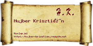 Hujber Krisztián névjegykártya